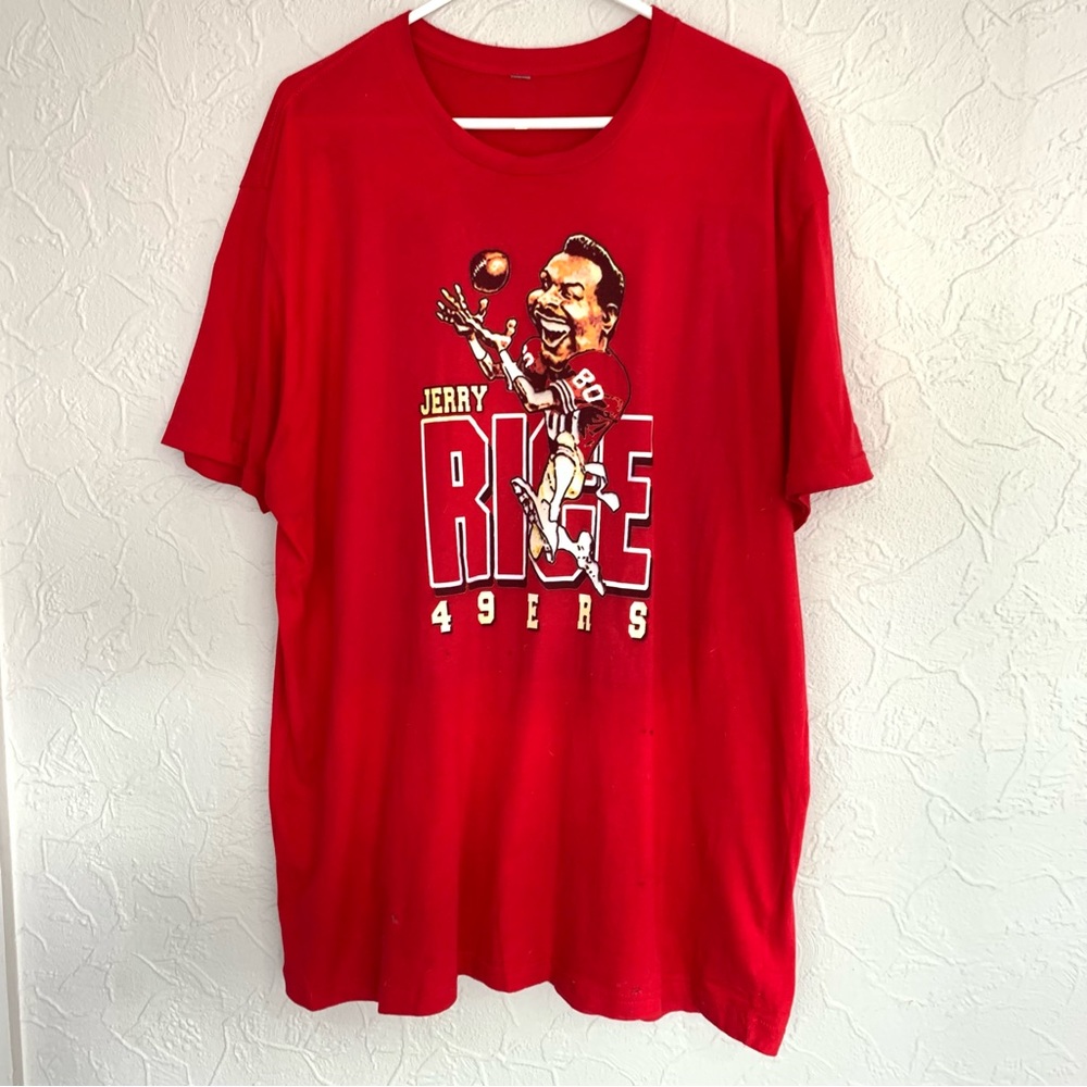 MENS JERRY RICE CARTOON CARICATURE 49ERS SHIRT SIZE XL SOFT NICE